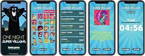 Bezier Games One Night Ultimate Super Villains, Family Friendly Party Game, Fun Game for Kids & Adults, Engaging Social Deduction, Fast-Paced Game...