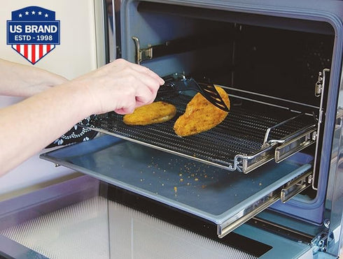Cooks Innovations Toaster Oven Non Stick Liner & Crisper Set - Get Crispy Food Every Time - Easy Clean Up - Premium Crisping Sheet with Nonstick O...