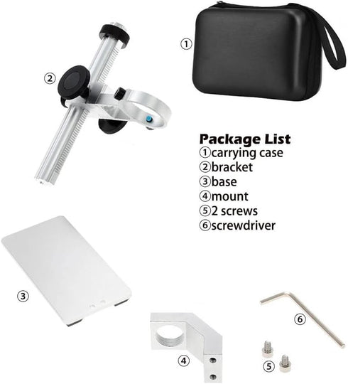 Ninyoon Universal Microscope Stand Pro, Stable Professional Aluminum Alloy Scope Base Holder Support Bracket for Max Diameter 1.4" USB Digital Wir...