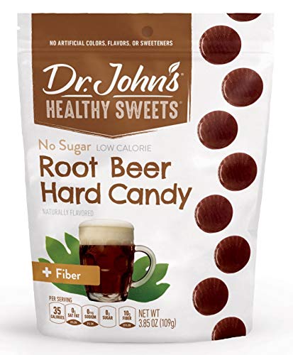 Dr. John’s Sugar Free Candy, Healthy Hard Candy with Zero Sugar, Low Calorie Snacks, Keto Friendly, Vegan, Gluten Free, Root Beer, 24 Count, 3.85 ...