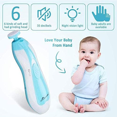 Baby Electric Nail File, 8 in 1 Safe Baby Nail Trimmer, Baby Nail Clippers with 6 Grinding Heads, Baby Nail Care Kit for All Ages...