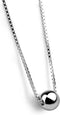 Classic Sterling Silver Ball Necklace For Women Fashion Bead Pendant Choker Solid 925 Silver Chain 16 "+2 "Adjustable Fine Jewelry Gift...