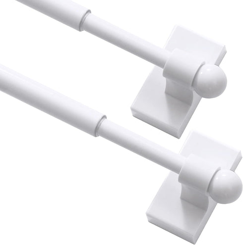 Turquoize Magnetic Curtain Rod 2 Pack Magnetic Curtain Rods For Metal Doors With Adjustable Length from 09 inch to 16 inch with Petite Ball for Sm...