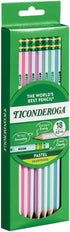 Ticonderoga Wood-Cased Pencils, Pre-Sharpened, 2 HB Soft, Pastel Colors, 18 Count...