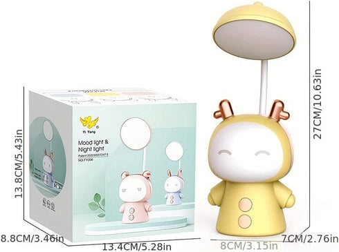 Cartoon Led Desk Lamp Learning Folding Rechargeable Eye Protection Student Children Fun Cute Reading Night Light Bedside Gradient...