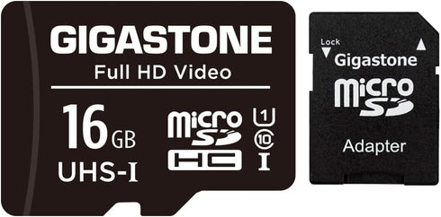 Gigastone 16GB Micro SD Card, Full HD Video, Surveillance Security Cam Action Camera Drone, 85MB/s Micro SDHC UHS-I U1 C10 Class 10...
