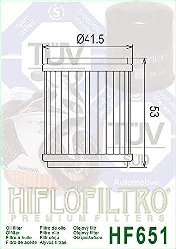 HiFloFiltro HF651 Premium Oil Filter, Single...