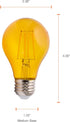 SYLVANIA LED Yellow Glass Filament A19 Light Bulb, Dimmable, Efficient 4.5W, E26 Medium Base, 1 pack...