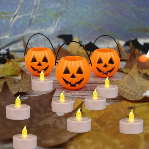 LED Tea Lights Candles- 24PACK Warm Yellow Flameless Candles Realistic and Bright Flickering Long Lasting 200Hours for Holiday Celebration,Party,H...