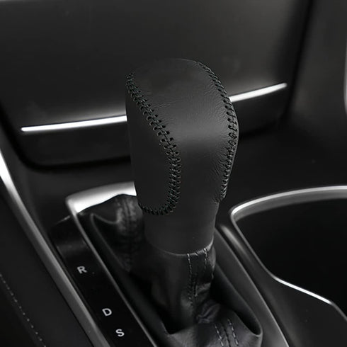 Car Gear Shift Knob Fit for Honda Accord 2018-2022,Leather Shift Lever Knob Cover Protector,Black with Black Stitches...