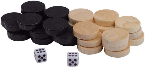 32Pcs 0.7inch Draughts and Checkers and Backgammon Chess Piece for Kids Board Game Learning Camping...