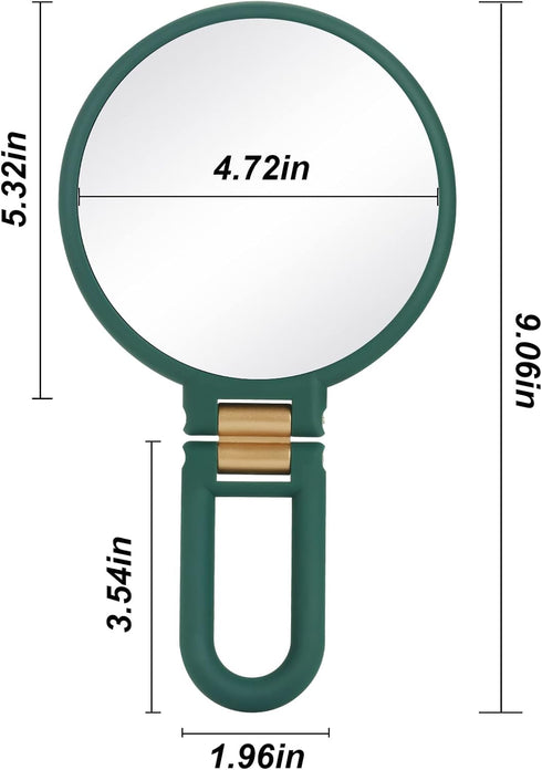 1x 30x Magnifying Travel Mirror, Hand Mirror with Handle - Double Side Hand Held Mirror with 1x30x Magnification & Foldable Handle, Portable Trave...