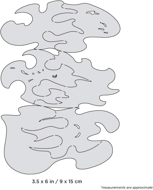 Freehand Airbrush Templates, Nano Series - True Fire By Mike Lavalle , Silver...