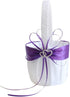 2PCS Purple Flower Girl Basket Double Heart Rhinestone Elegant For Wedding Ceremony Party Favor...