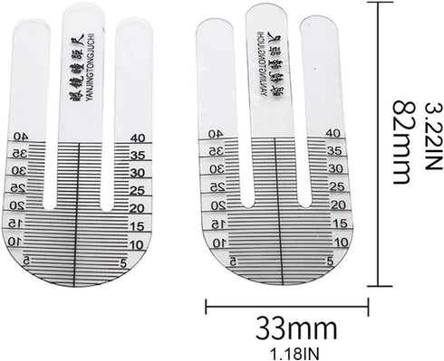 1 Pair Optical Ruler Pupil Height Meter Optometry Tester for Hospital Eye Ophthalmic Measuring Tools Durable 1 Pair X Ruler Test, Measure and Insp...