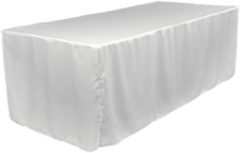 TEKTRUM 8-Feet Long Fitted Table DJ Jacket Cover for Trade Show - Thick/Heavy Duty/Durable Fabric - White Color (TD-JKT-WHT-8FT)...