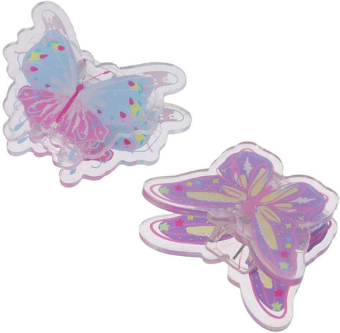 Acrylic Double-Sided Paper Clip, Cute Love Heart Butterfly Binder Clips, Office Accessory to Hold Photo, Bills and Notes(6pcs-Buttefly)...