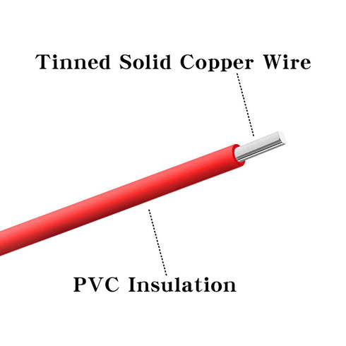 BNTECHGO 22 Gauge PVC 1007 Solid Electric Wire Black 100 ft 22 AWG 1007 Hook Up Tinned Copper Wire...