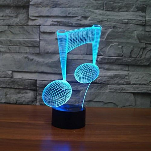 3D Music Note Night Light Remote Control Power Touch Table Desk Optical Illusion Lamps 16 Color Changing Lights Home Decoration Xmas Birthday Gift...