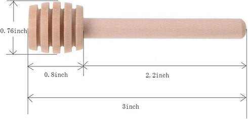 24 Pack Mini Wooden Honey Dipper Sticks, Honey Dippers 3 inch with Individually Wrapped Server for Honey Jar Dispense Drizzle Honey and Wedding Pa...