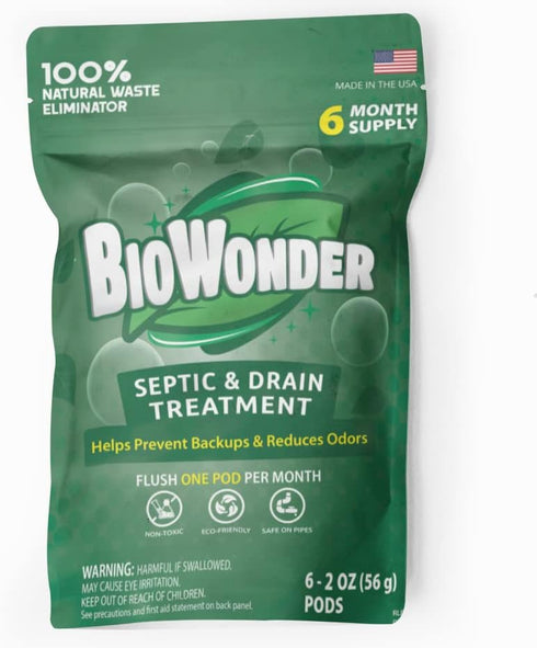 Septic Tank Treatment Packets - Dissolvable Natural Bacteria Pods - Prevent Sewage Backups & Smelly Drains - Easily Flushable - 6 Month Supply...