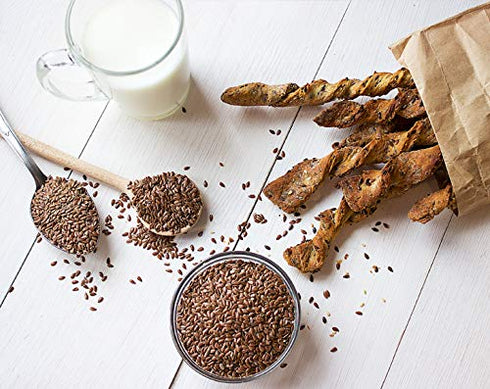 Food to Live - Brown Flax Seeds, 4 Ounces Raw Whole Flaxseed, Kosher, Vegan, Bulk. High Dietary Fiber Food. Rich in Omega-3 Fats. Great for Salads...