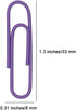 300 Pack Small 33mm Paper Clips 1.3Inch - Vinly Coated Color Office Supply Paper Clip- Cute Smooth Paper Needle - Multicoloured Bookmark(Purple)...