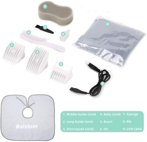 Baby Hair Clippers, Quiet & Dual-Mode Hair Cutting for 0-12, Waterproof Rechargeable & Cordless Hair Trimmer for Infant Toddler & Kids...