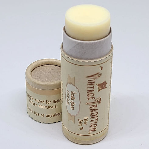 Moisturizing Beef Tallow Lip Balm – Tube Lip Moisturizer with Vanilla Extract Hydrates & Soothes Dry Lips – Grass-Fed Tallow Balm for Skin Care by...