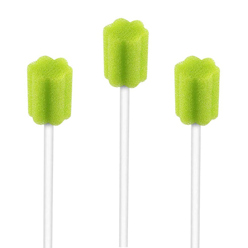 Wellgler's Disposable Care Oral Swabs, Sterile Sponge Mouth Swabs (100pcs, Green)...