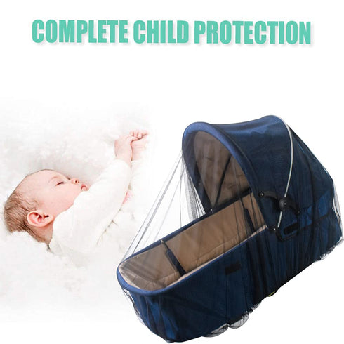 Baby Stroller Mosquito Net (2 Pack) - Durable Mesh Protection for Bassinets, Cradles, Playards, Pack N Plays & Portable Mini Cribs | Breathable Un...