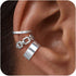Moodear 3Pcs Chunky/Thin Ear Cuff Non Piercing - Dainty 925 Sterling Silver Cubic Zirconia Huggie Cuffs Trendy Cuff Cartilage Earrings for Women J...