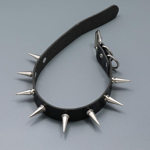Black Spiked Leather Choker Collar Necklace for Women Gothic Punk PU Chokers Necklaces Halloween Costumes Cosplay Accessories for Women Spike Chok...