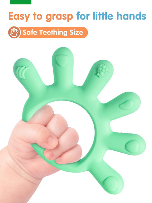 Baby Silicone Teething Toys, Food Grade Teethers for Babies 0-6 Months|6-12 Months, Fingers Teething Relief Infant Chew Toys, 3 4 5 Month Old Deve...