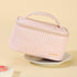 Makeup Bag, Travel Cosmetic Bag with Brush Organizer, Top Handle Makeup Case, Double-way Zipper Beauty Bag for Skincare Products and Cosmetics, Pi...