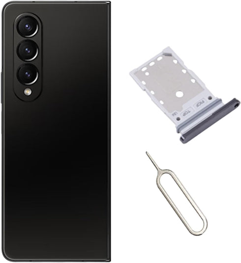 for Samsung Galaxy Z Fold 4 5G Dual SIM Card Tray Card Holder Slot Replacement Parts + Open Eject Pin (Black)...