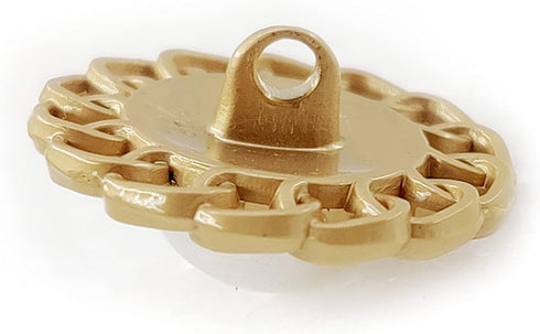 Half Faux Pearl Golden Chain Edge Sewing Shank Buttons 20 Pcs - 18mm, 23/32"...