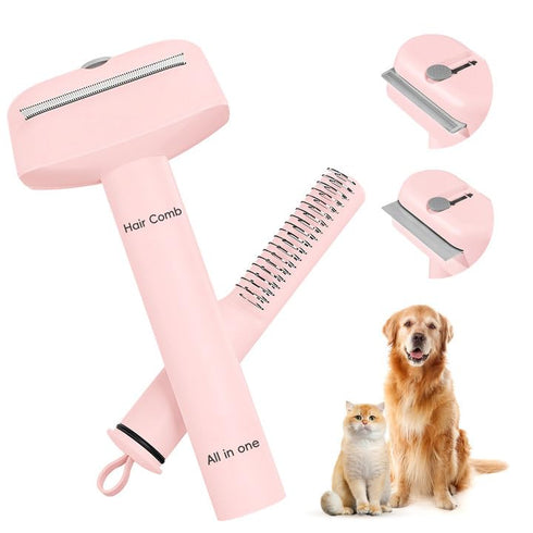 L&W BROS. 3-in-1 Cat Grooming Brush Set | Comb, Undercoat Rake, Double Sided Deshedding Tool for Long & Short Hair Dog Brush for Shedding Cat Hair...