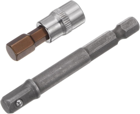 uxcell H8 Hexagon Bit Socket, 1/4" Square Drive CR-V Sockets, S2 Steel Bits 1.5" Length with Hex Shank Power Drill Adapter...