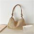 Women Small Faux Straw Bag Summer Beach Bag Woven Underarm Bag Hobo Bag Shoulder Bag Crossbody Purse Handbag 2 Pcs Set...