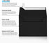 LUXPaper A2 Invitation Envelopes | Peel & Press | 4 3/8" x 5 3/4" | Midnight Black | 80lb. Text | 50 Qty...