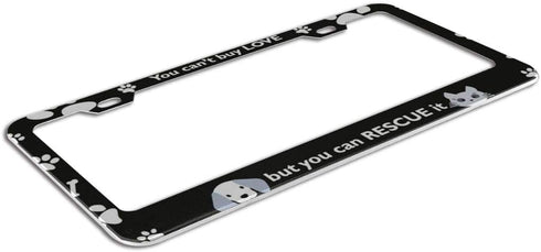 Cute Dog and Cat Paws License Plate Frame 2 Hole Kit Fits All US License...