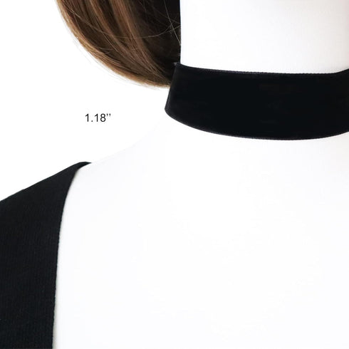 Choker Set 6 PCS Necklace Gothic Choker Velvet Gothic Classical Collars(Black/Claret Red)...