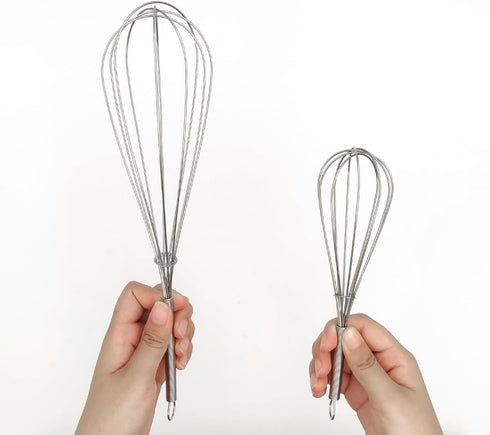 Whisks for Cooking Set, Stainless Steel Wisker for Baking, Blending, Rust-Proof Balloon Wire Whisker Egg Whisk Hand Mixers (8 in + 12 in, 2)...
