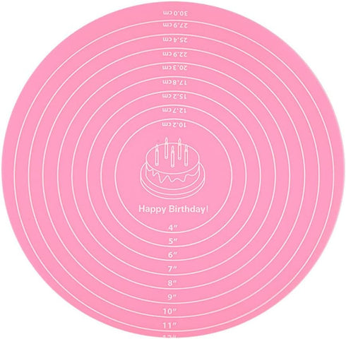 Silicone Baking Mat Cake Mat Silicone Cake Mat Silicone Baking Mat with Measurements for CakeTurntable Stand Non-Stick Heat Resistant Pastry Bakin...