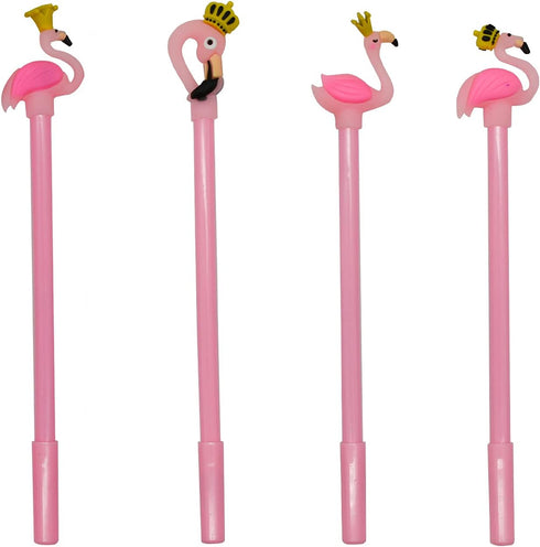 Maydahui 28PCS Crown Flamingo Shaped Rollerball Pen Black Gel Ink Pens Cute Animal Design for Office School Home...