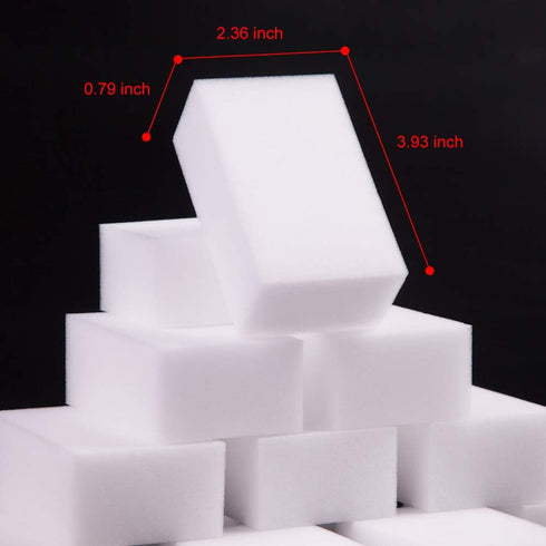 100 Pack Magic Sponge Eraser Extra Thick and Long Lasting Melamine Cleaning Sponges in Bulk - Multi Surface Power Scrubber Foam Cleaning Pads - Ba...