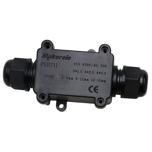 Junction Box Waterproof IP68 2 Way Plug Line M20 Coaxial Underground Electrical Junction Box Wire Range 5 to 15mm Outdoor External Electric Power ...
