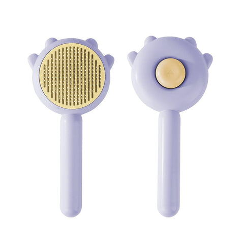 Sunflower Hair Cleaner Brush (Purple) Cute Cat Brushes for Indoor Cats Dogs and Puppys, Self Cleaning Pet Hair Cleaner Brush for Shedding Loose Ha...