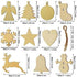 DIY MDF Laser Cutout of Snowflake, Dear, Bell, Tree, Heart Socks, Star Snowman & Small Threads for Christmas Decoration - Set of 30...